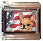 CHIHUAHUA AND AM FLAG ITALIAN CHARM