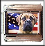 MASTIFF AND AM FLAG ITALIAN CHARM