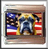 BOXER AND AM FLAG ITALIAN CHARM