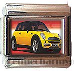 YELLOW MINI COOPER ITALIAN CHARM
