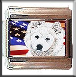 SAMOYED #2 AND AM FLAG ITALIAN CHARM