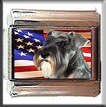 MINIATURE SCHNAUZER AND AM FLAG ITALIAN CHARM