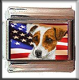 JACK RUSSELL TERRIER AND AM FLAG ITALIAN CHARM