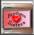 BROTHER SISTER HEART LOVE ITALIAN PHOTO CHARM