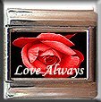 LOVE ALWAYS RED ROSE ITALIAN CHARM CHARMS