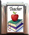 TEACHER BOOKS APPLE ITALIAN CHARM CHARMS