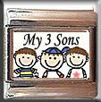 MY THREE 3 SON ITALIAN CHARM CHARMS