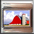 RED BARN AND SILO ITALIAN CHARM CHARMS