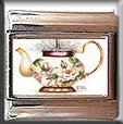 FLORAL VICTORIAN TEAPOT ITALIAN CHARM CHARMS
