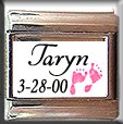 PINK BABY GIRL CUSTOM NAME BIRTHDATE ITALIAN CHARM