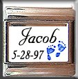 BLUE BABY BOY CUSTOM NAME BIRTHDATE ITALIAN CHARM