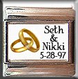 CUSTOM WEDDING NAMES DATE GOLD RINGS ITALIAN CHARM