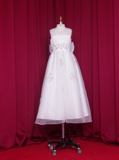 sanit lace up rose flower Flower girl evening dress make