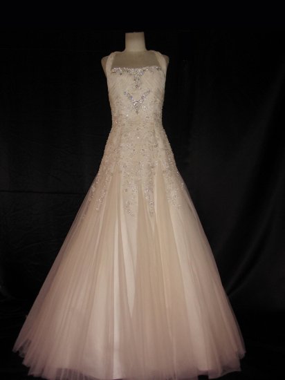 Sexy wedding Couture gown metalkic embroidery lace evening dress custom make