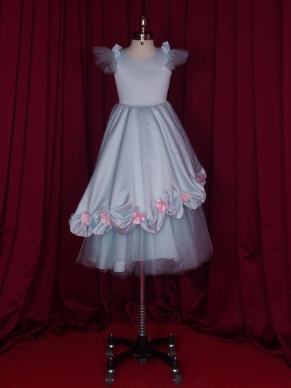 satin lace with rose on flower girl