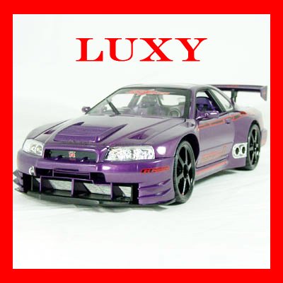 1:18 Nissan Skyline GT-R R34 Diecast Car Model Luxy Collectibles