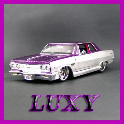 1.24 1965 CHEVY MALIBU SS Pro Rodz Diecast Car Model Purple