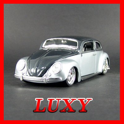1.24 1951 CHOPPED VW BUGZ G RIDEZ Diecast Car Model Luxy Collectibles Black Silver