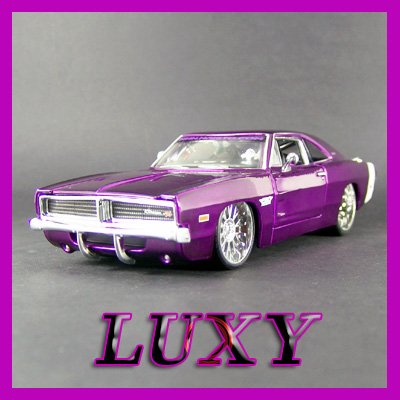 1.24 1969 DODGE CHARGER R/T PRO RODZ HOT ROD Diecast Car Model Luxy Collectibles Purple