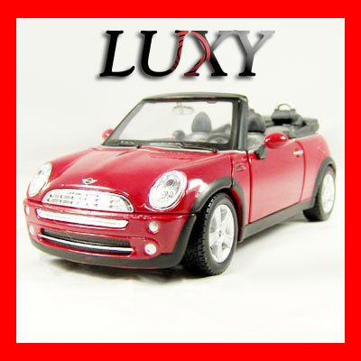 1.24 Mini Cooper Convertible Maisto Quality Diecast Model Luxy Collectibles Red