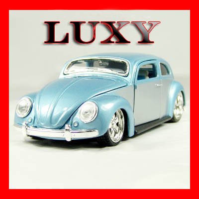 1.24 1951 CHOPPED VW BUGZ G RIDEZ Diecast Car Model Light Blue