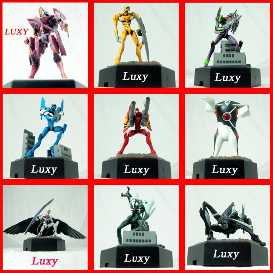 High Quality NEON GENESIS EVANGELION Luxy Anime Collectibles Set of 9