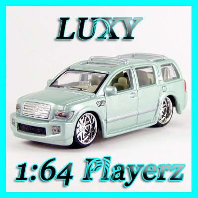 Maisto 1:64 INFINITI Q56 DUB Playerz Diecast Car Model Luxy Collectibles Cream Light Blue