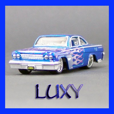 Maisto 1:64 '62 CHEVROLET CHEVY BEL AIR Muscle Pro Rodz Diecast Luxy Blue w Flames 6.1