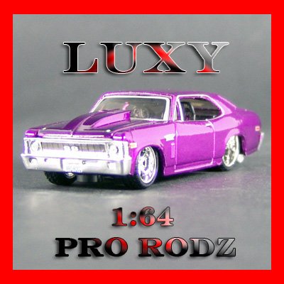 Maisto 1:64 1970 Chevy Nova Pro Rodz Diecast Luxy Collectibles Purple 6.2