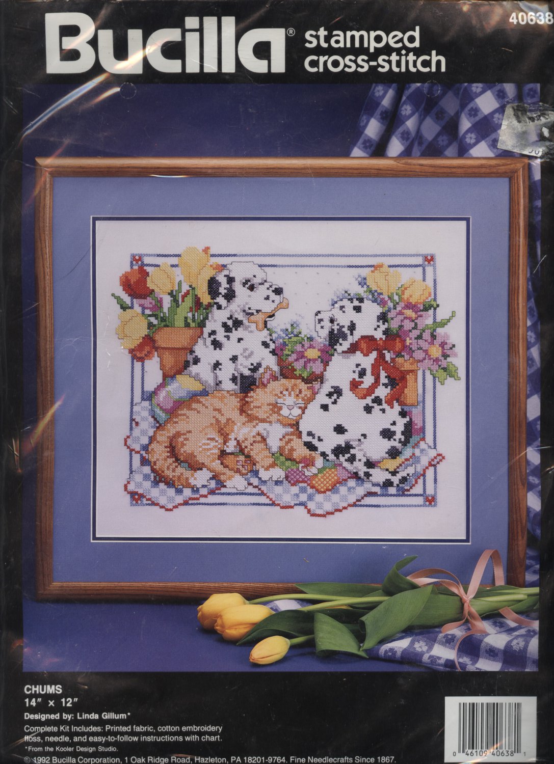 Bucilla Stamped Cross Stitch Cat and Dog Kit NEW
