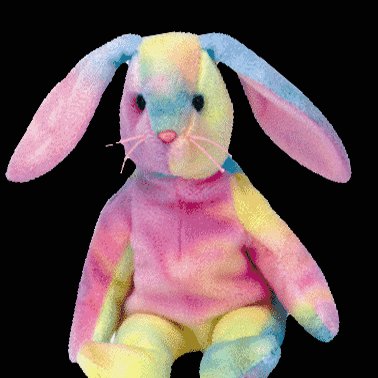 Hippie the ty-dye bunny, Beanie Baby - Retired