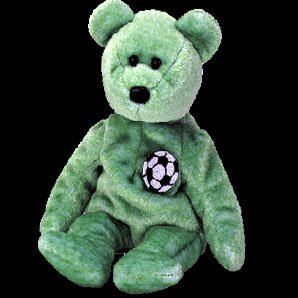Kicks the soccer bear, Beanie Baby - Retired