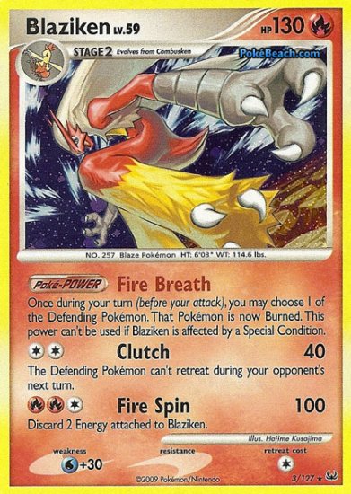 Holo Blaziken Platinum 3/127