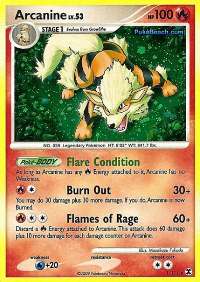 Holo Arcanine Rising Rivals 1/111