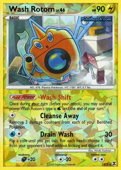 Secret Rare Holo Wash Rotom Rising Rivals RT5