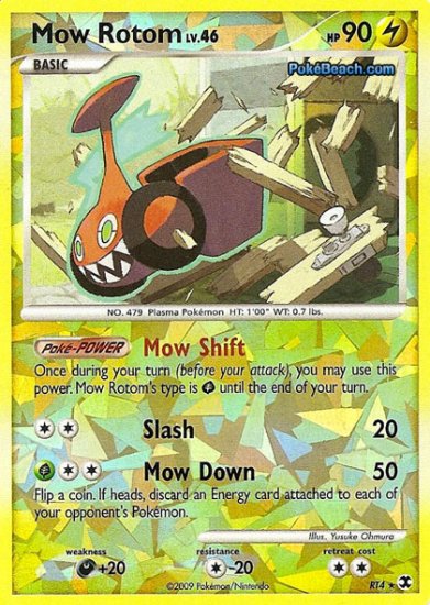 Secret Rare Holo Mow Rotom Rising Rivals RT4