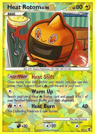Secret Rare Holo Heat Rotom Rising Rivals RT3