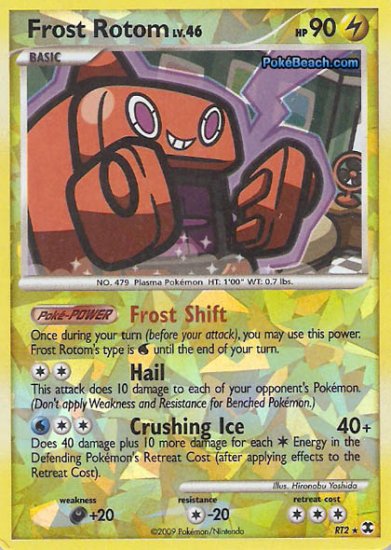 Secret Rare Holo Frost Rotom Rising Rivals RT2