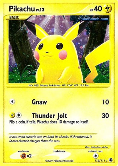 Secret Rare Holo Pikachu Rising Rivals 112/111