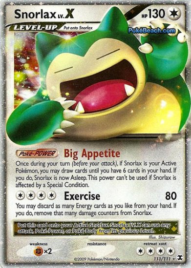 Holo Snorlax Lv. X Rising Rivals 111/111