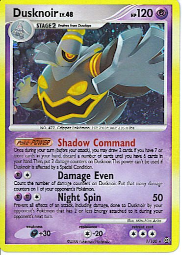 Reverse Holo Dusknoir Stormfront 1/100