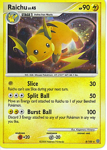 Reverse Holo Raichu Stormfront 8/100