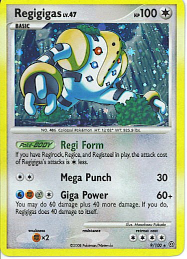 Reverse Holo Regigigas Pokemon Stormfront 9/100