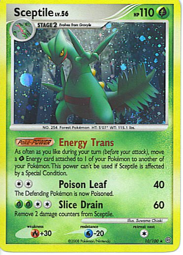 Reverse Holo Sceptile Pokemon Stormfront 10/100