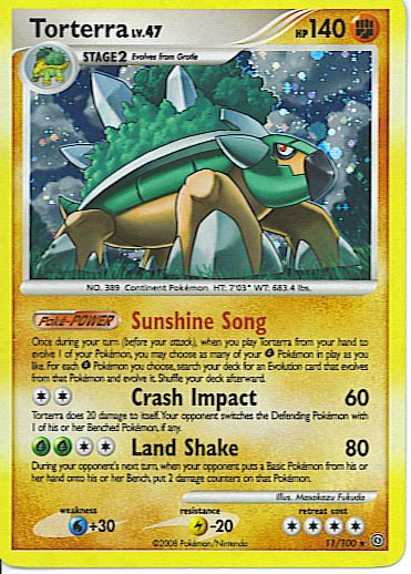 Reverse Holo Torterra Pokemon Stormfront 11/100