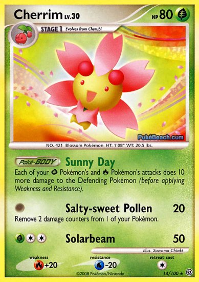 Reverse Holo Cherrim Pokemon Stormfront 14/100