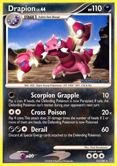 Reverse Holo Drapion Pokemon Stormfront 15/100