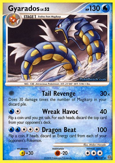 Reverse Holo Gyarados Pokemon Stormfront 19/100