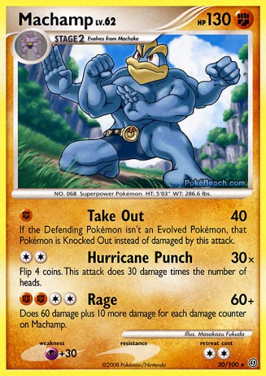 Reverse Holo Machamp Pokemon Stormfront 20/100