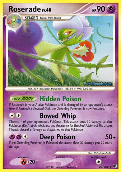 Reverse Holo Roserade Pokemon Stormfront 23/100